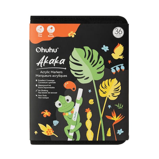 Ohuhu® Akaka 36 Color Dot & Fine Dual Tip Acrylic Paint Markers